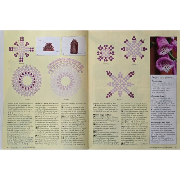 Bead And Button Magazine April 2008 Herringbone Blossoms - Picture 10 of 14